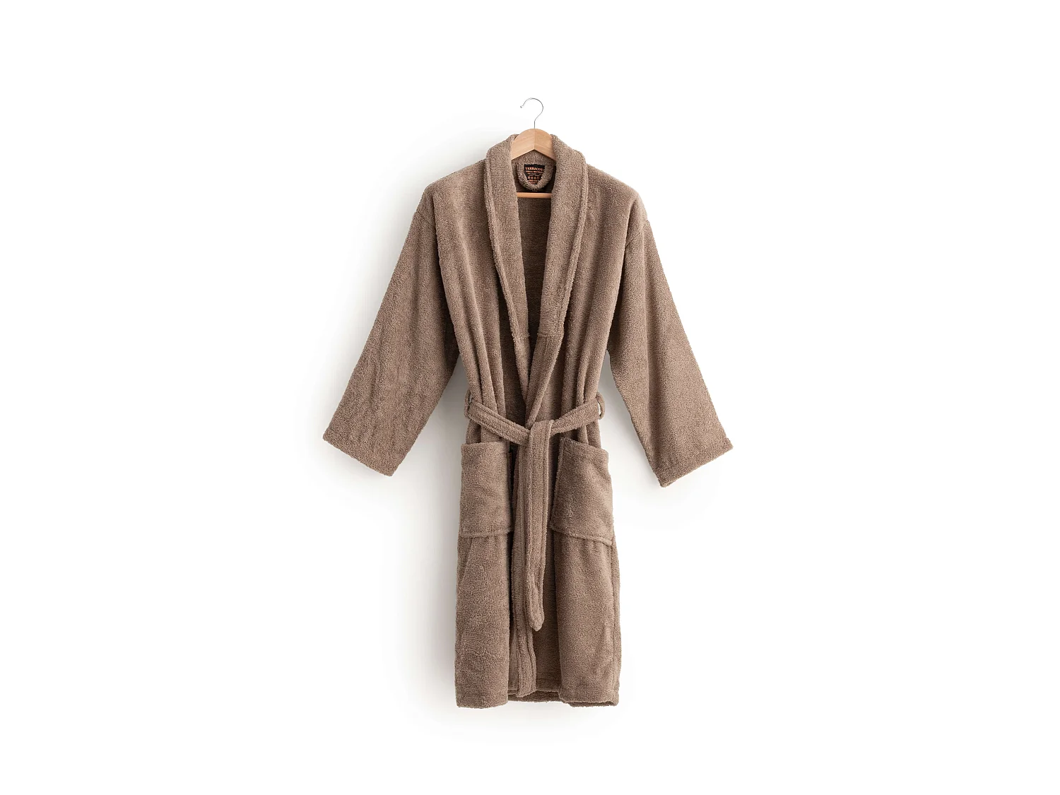 Albornoz 100% algodÃ³n peinado 650 gr. Taupe - M/L
