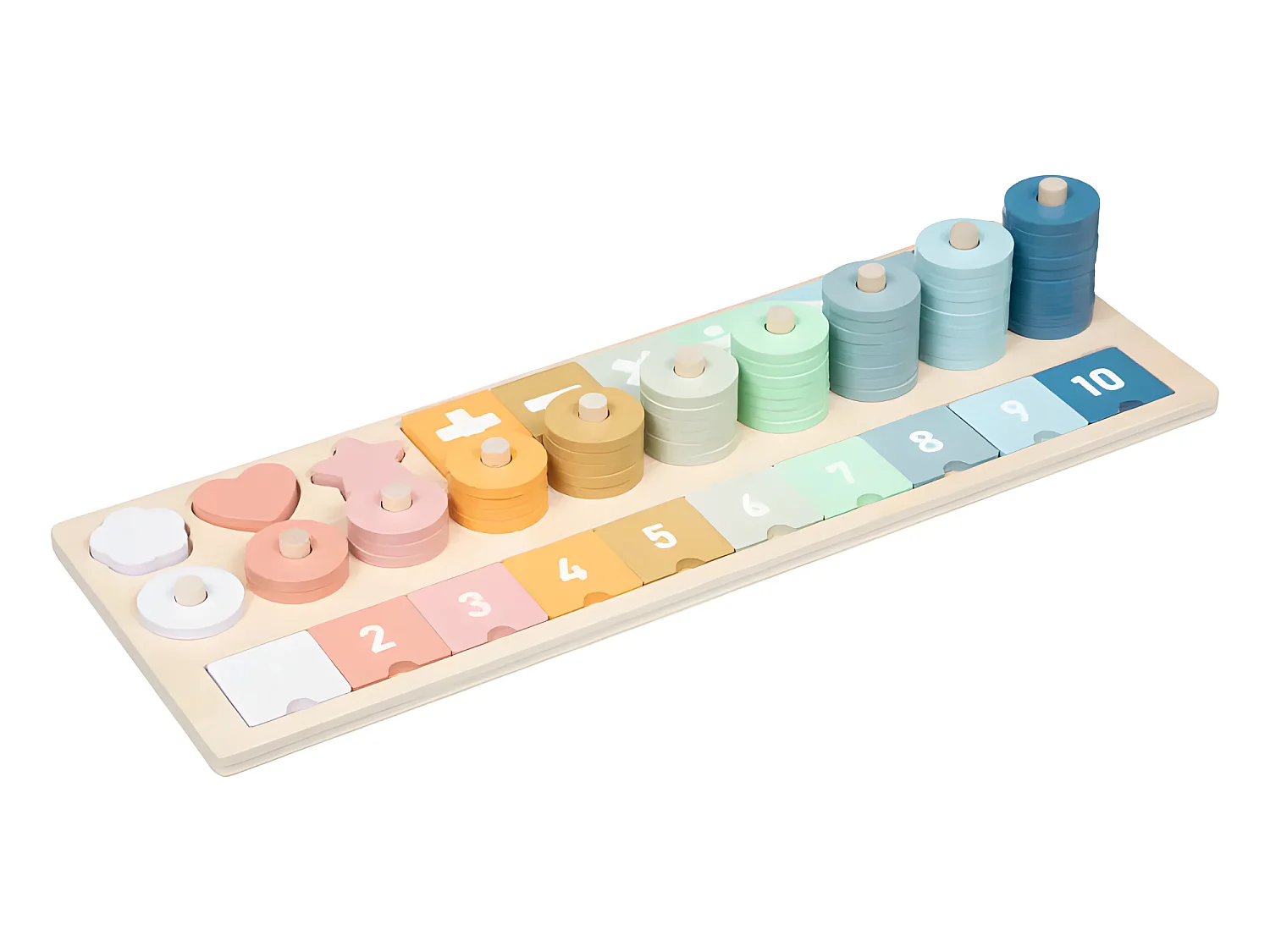 Jeu en bois apprentissage des chiffres Atmosphera - Naturel clair