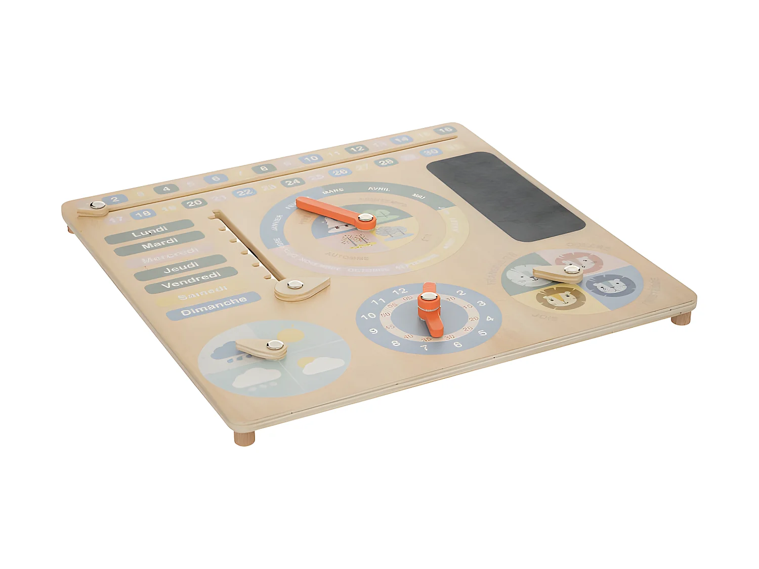 Jeu en bois apprentissage Calendrier Atmosphera - Naturel clair