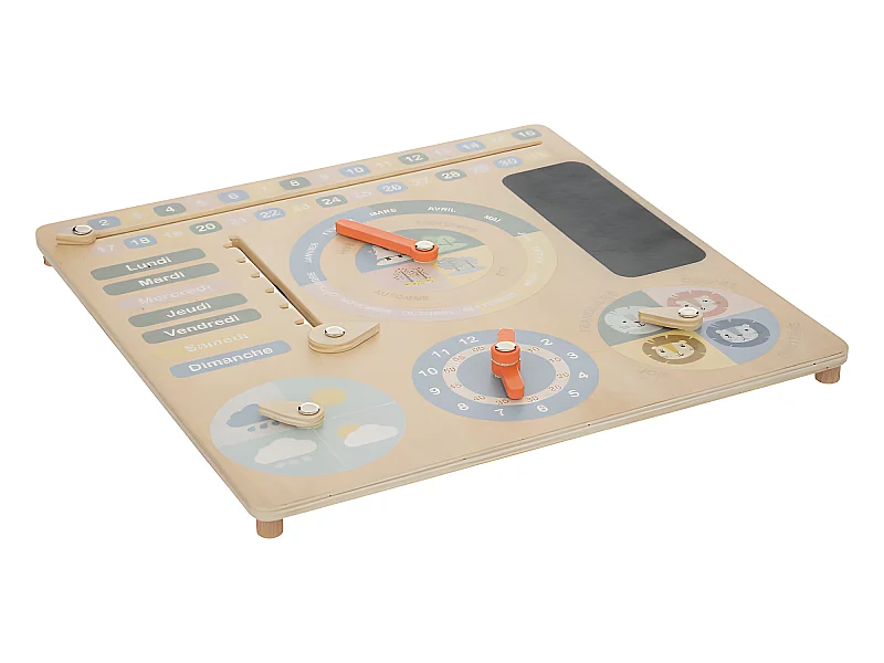 Jeu en bois apprentissage Calendrier Atmosphera - Naturel clair