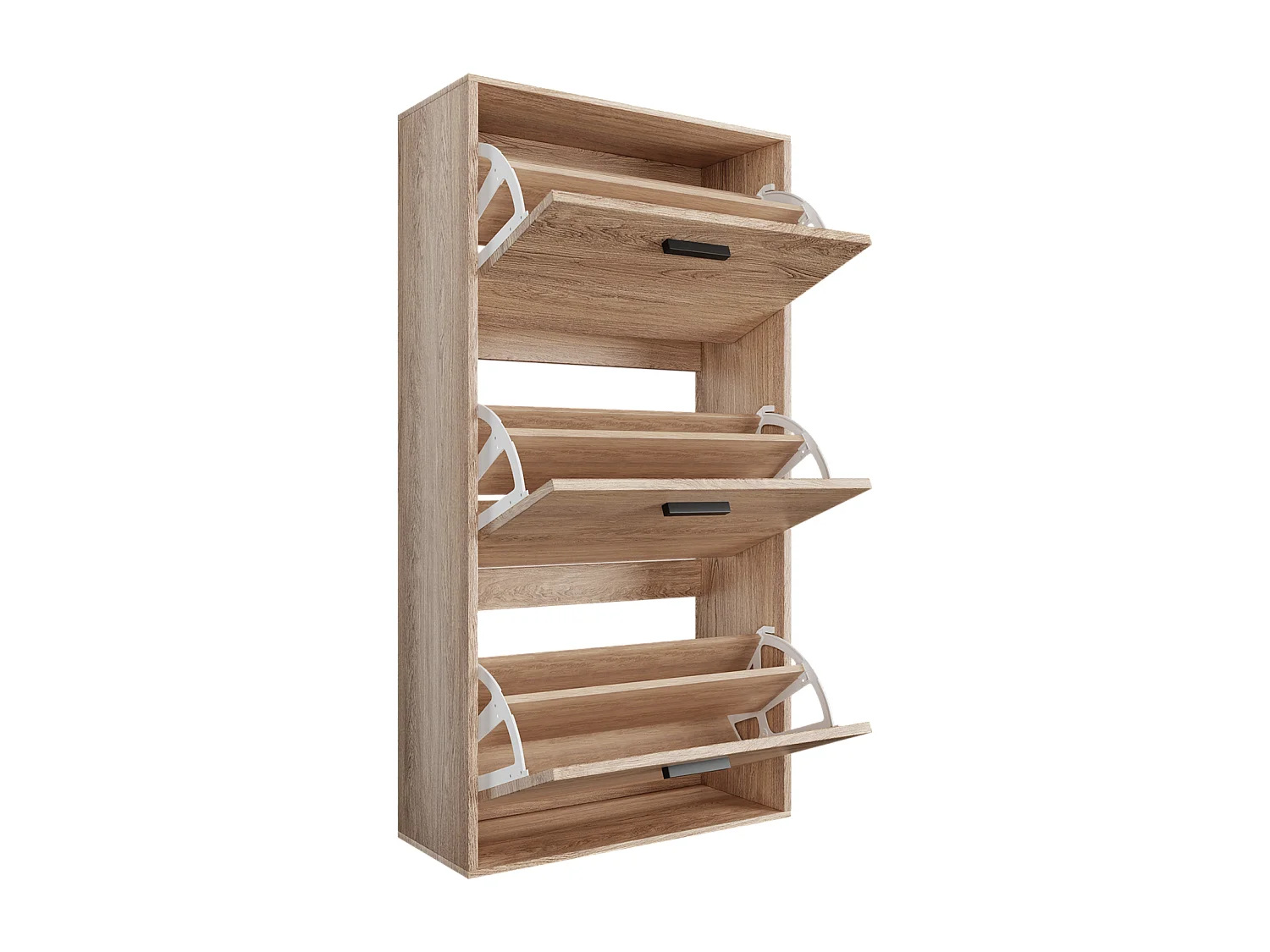 CASABEL Meuble Rangement Chaussure 18 Paires - Pour Entree Couloir - 60x24x113 cm - Bois Clair