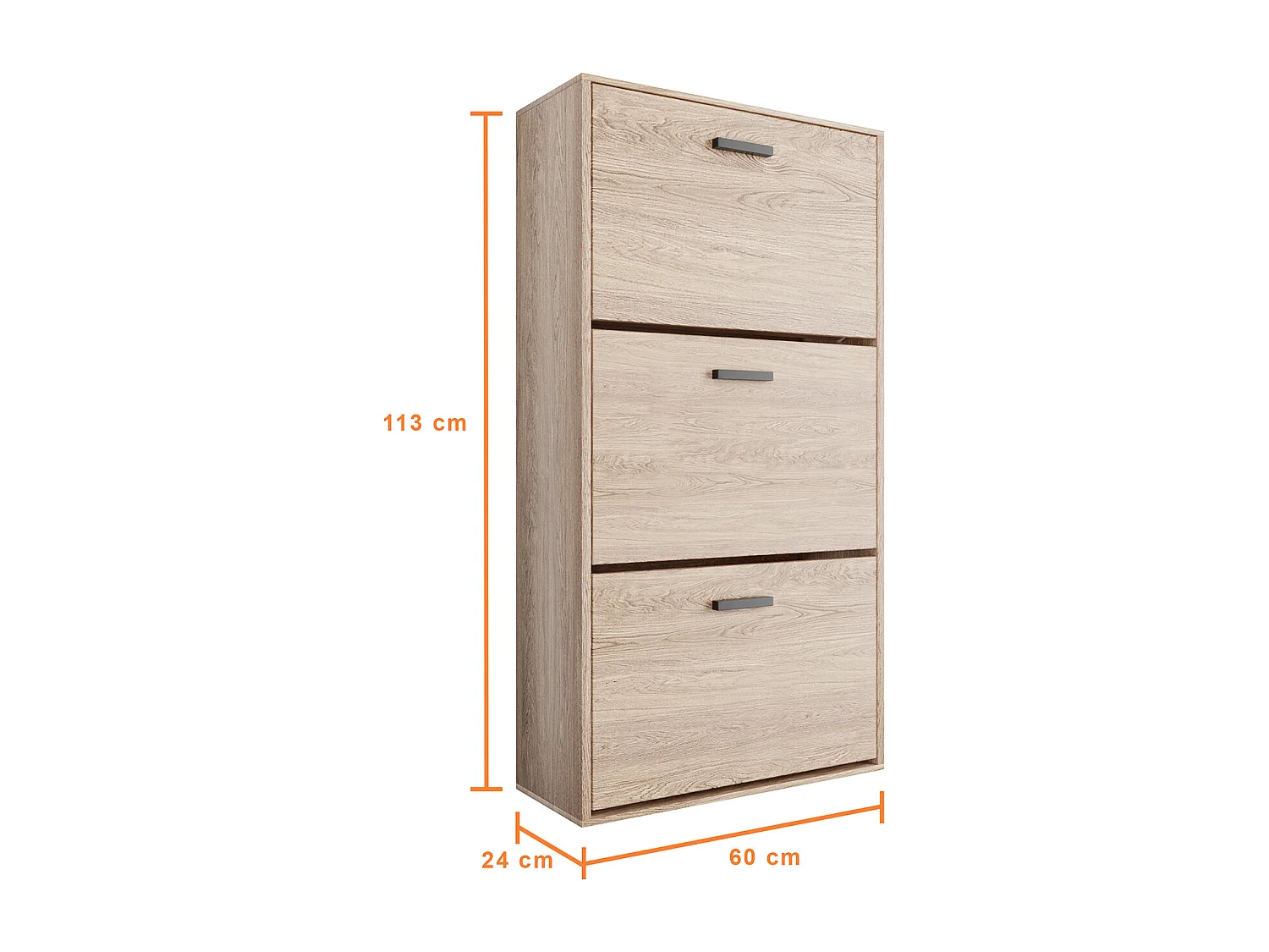 CASABEL Meuble Rangement Chaussure 18 Paires - Pour Entree Couloir - 60x24x113 cm - Bois Clair