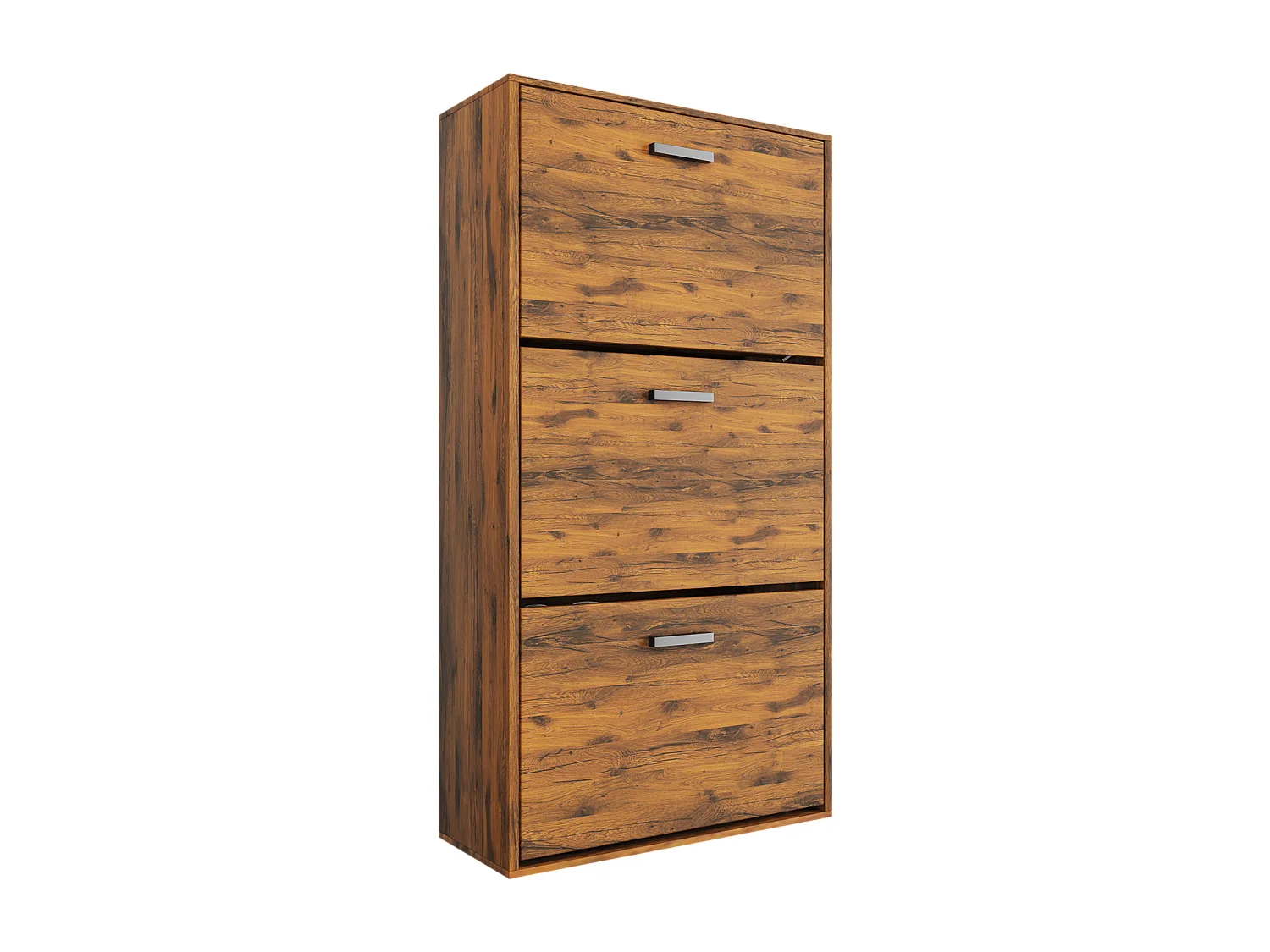 CASABEL Meuble Rangement Chaussure 18 Paires - Pour Entree Couloir - 60x24x113 cm - Bois Vintage