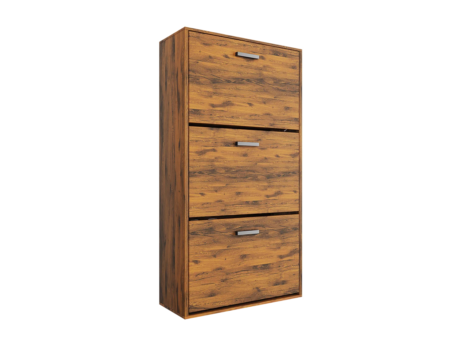 CASABEL Meuble Rangement Chaussure 18 Paires - Pour Entree Couloir - 60x24x113 cm - Bois Vintage