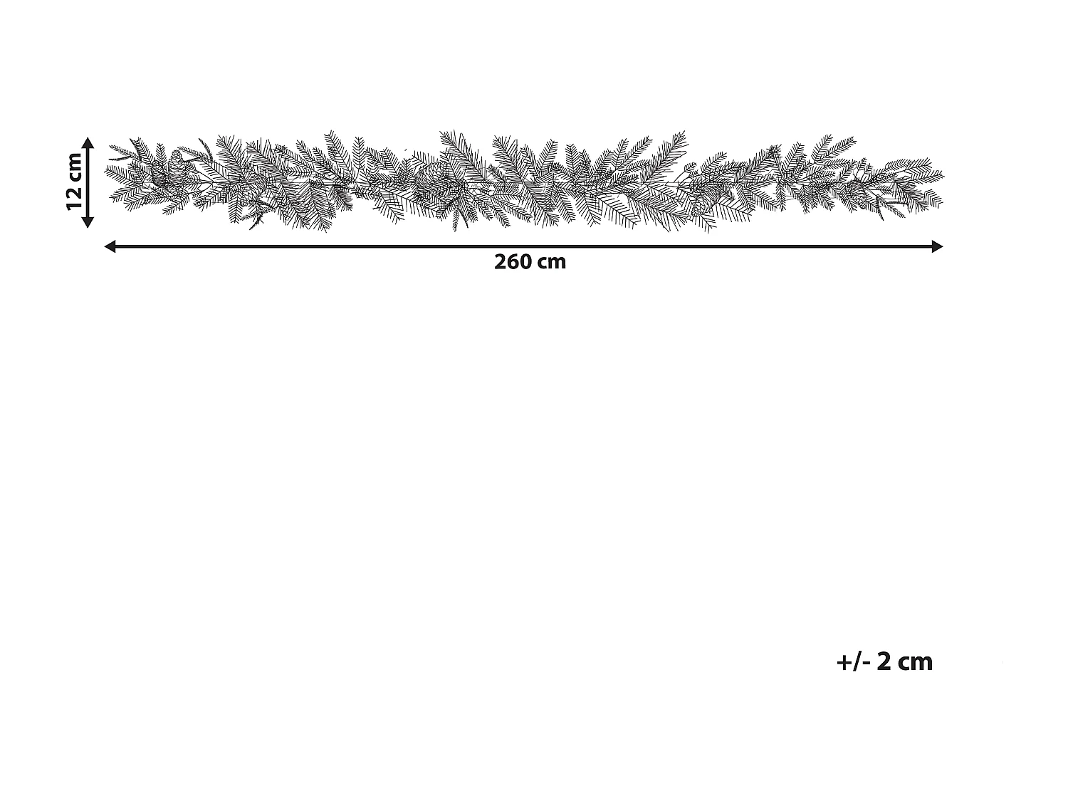 Guirlande de Noël LED WHITEHORN 270 cm Vert foncé