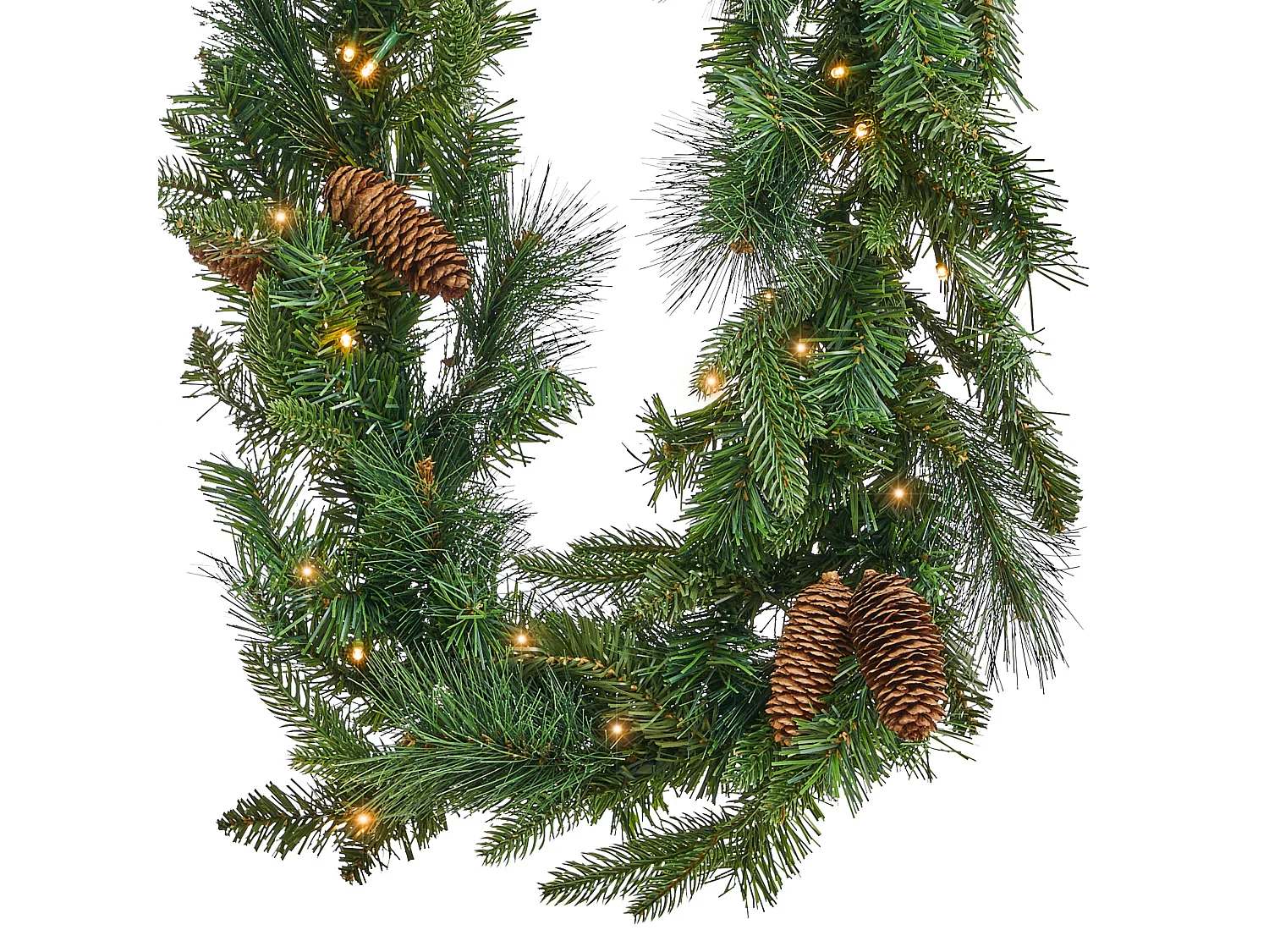 Weihnachtsgirlande grün mit LED-Beleuchtung 270 cm KAMERUN