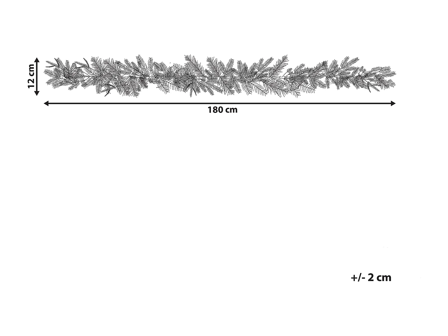 Guirlande de Noël LED WHITEHORN 180 cm Vert foncé