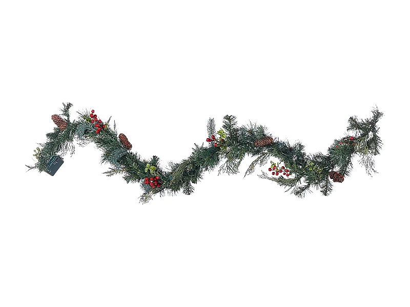 Weihnachtsgirlande Kunststoff grün mit LED-Beleuchtung Timer 180 cm Elbrus