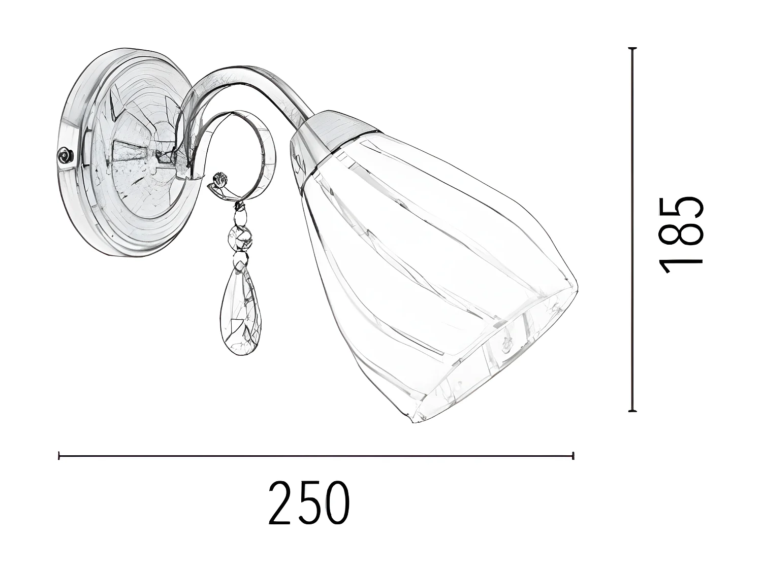 Applique Gera, Argent, 25x11x18,5 cm, EPIKASA