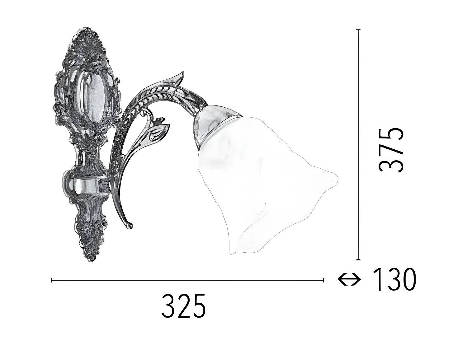 Lampa ścienna Konstancja, Mosiądz, 32,5x13x37,5 cm, EPIKASA