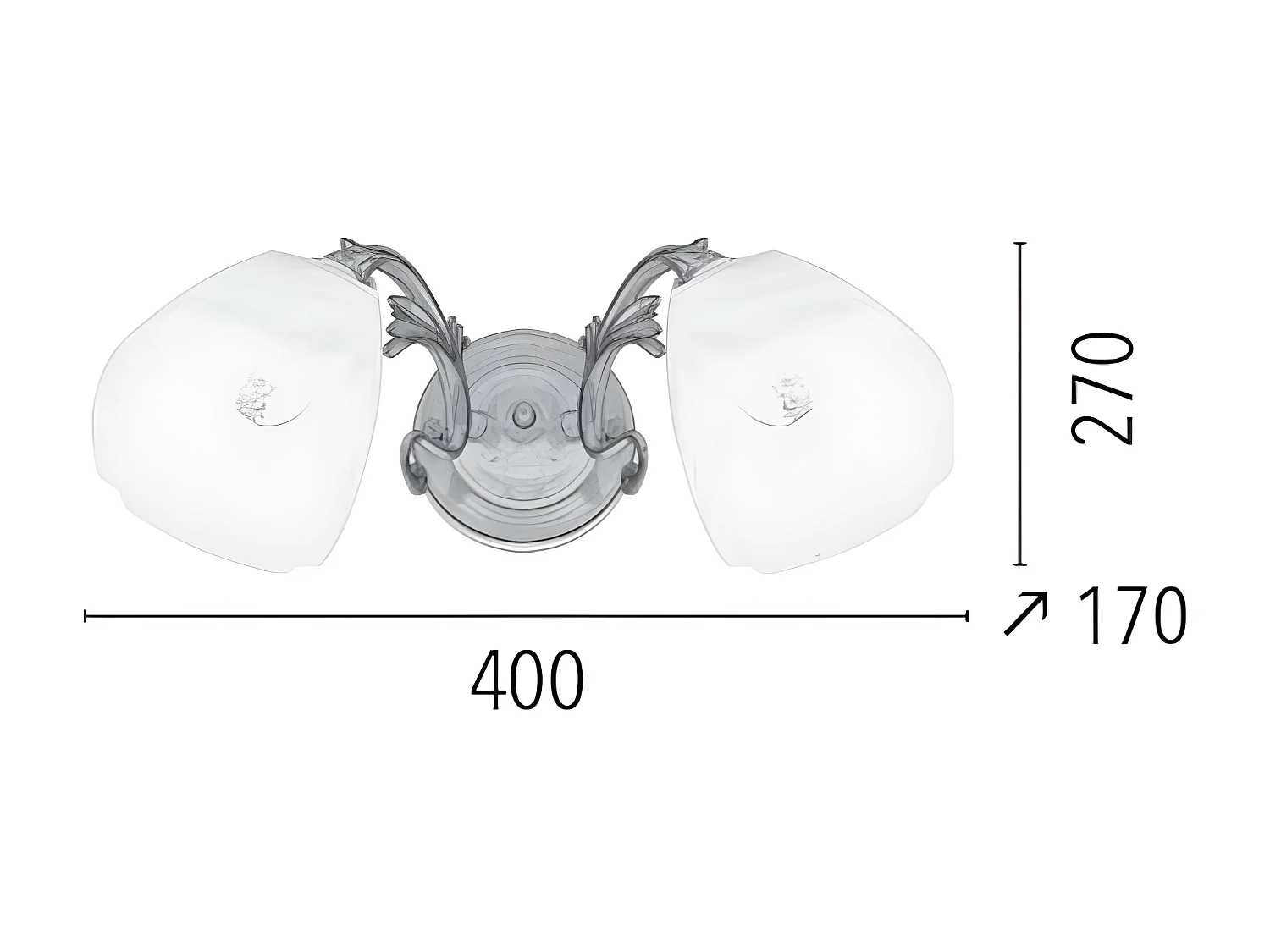 Applique Venosa, Laiton, 40x17x27 cm, EPIKASA