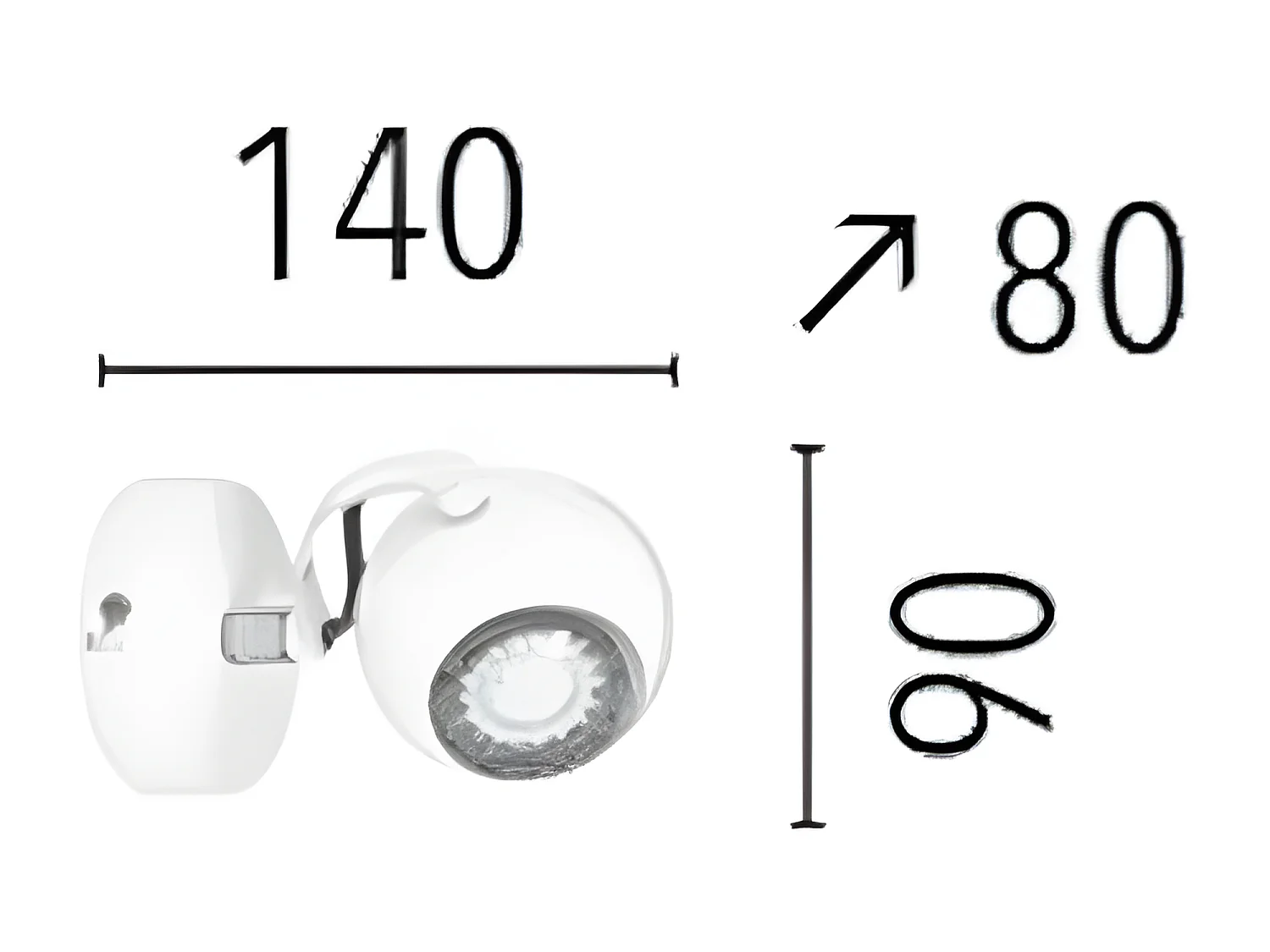Spot d'Intérieur Lea, Blanc, 14x8x9 cm, EPIKASA