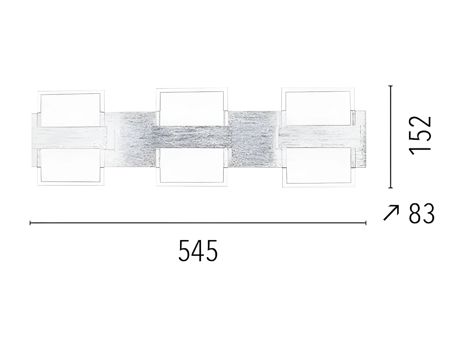 Applique Hana, Argent, 54,5x8,3x15,2 cm, EPIKASA