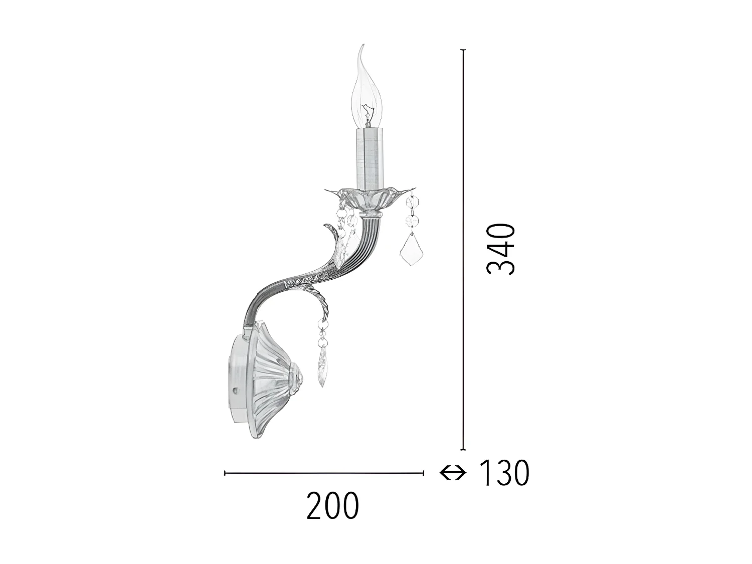 Wandlamp Palazza - Messing - 20x13x34 cm - EPIKASA