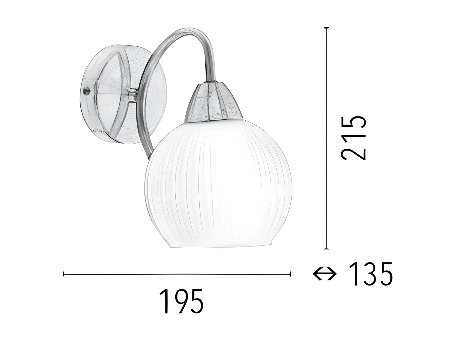 Applique Pavia, Laiton, 19,5x13,5x21,5 cm, EPIKASA