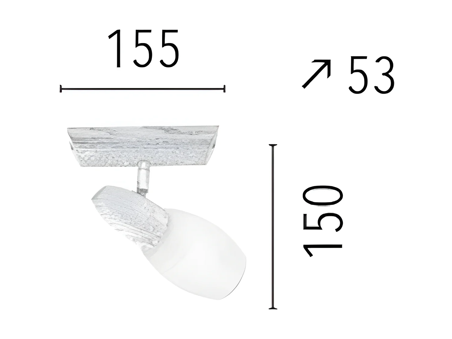 Spot d'Intérieur Juliana, Marron, 15,5x5,3x15 cm, EPIKASA
