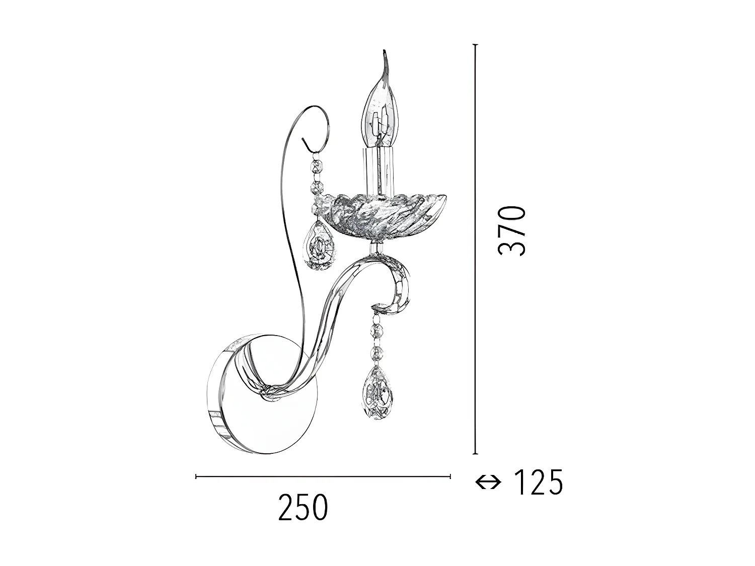 Applique Alessa, Argent, 25x12,5x37 cm, EPIKASA