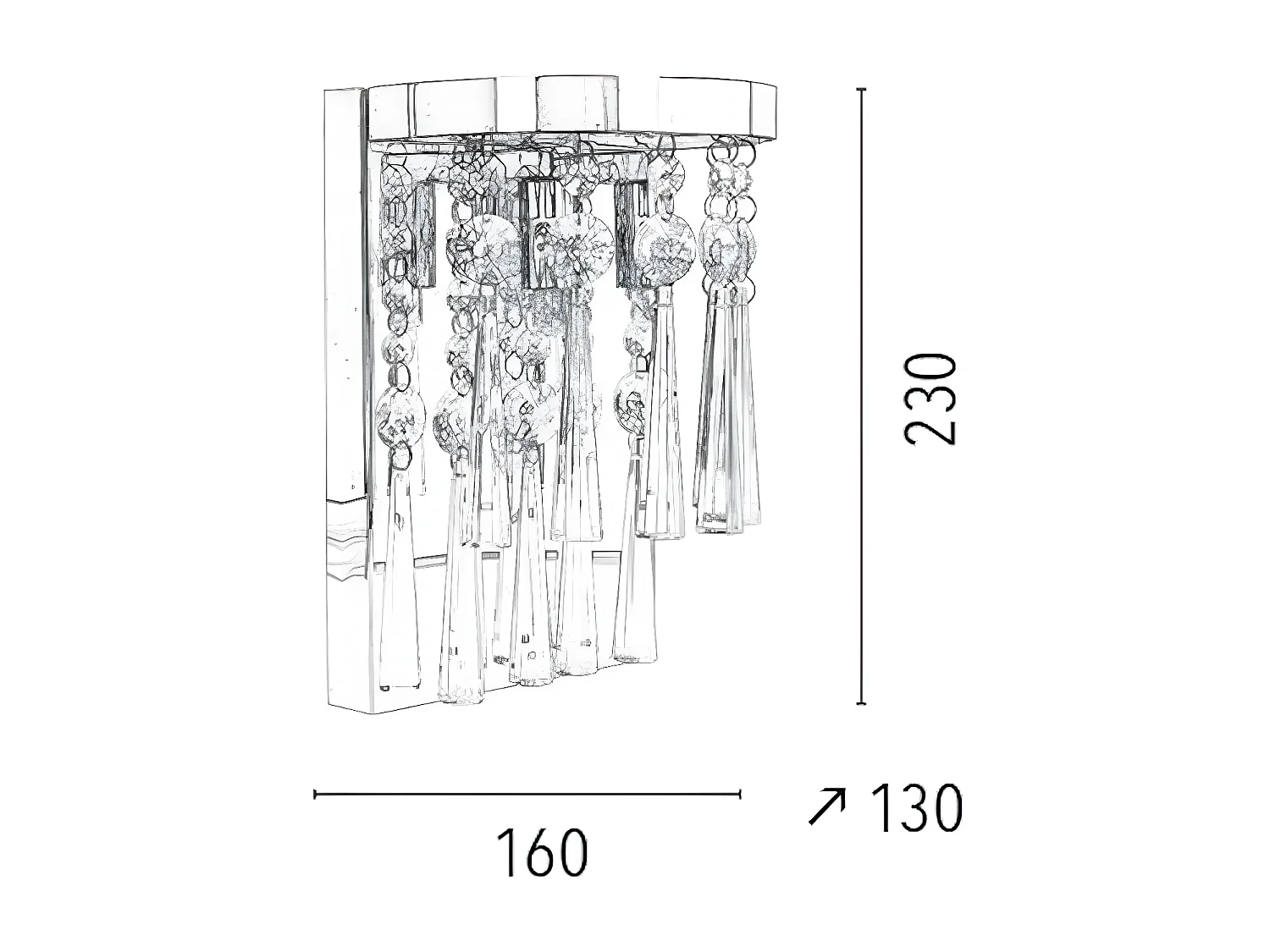 Applique Luxoria, Argent, 16x13x23 cm, EPIKASA
