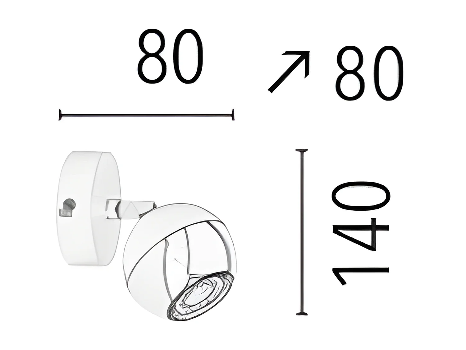Spot d'Intérieur Bianca, Argent, 8x8x14 cm, EPIKASA