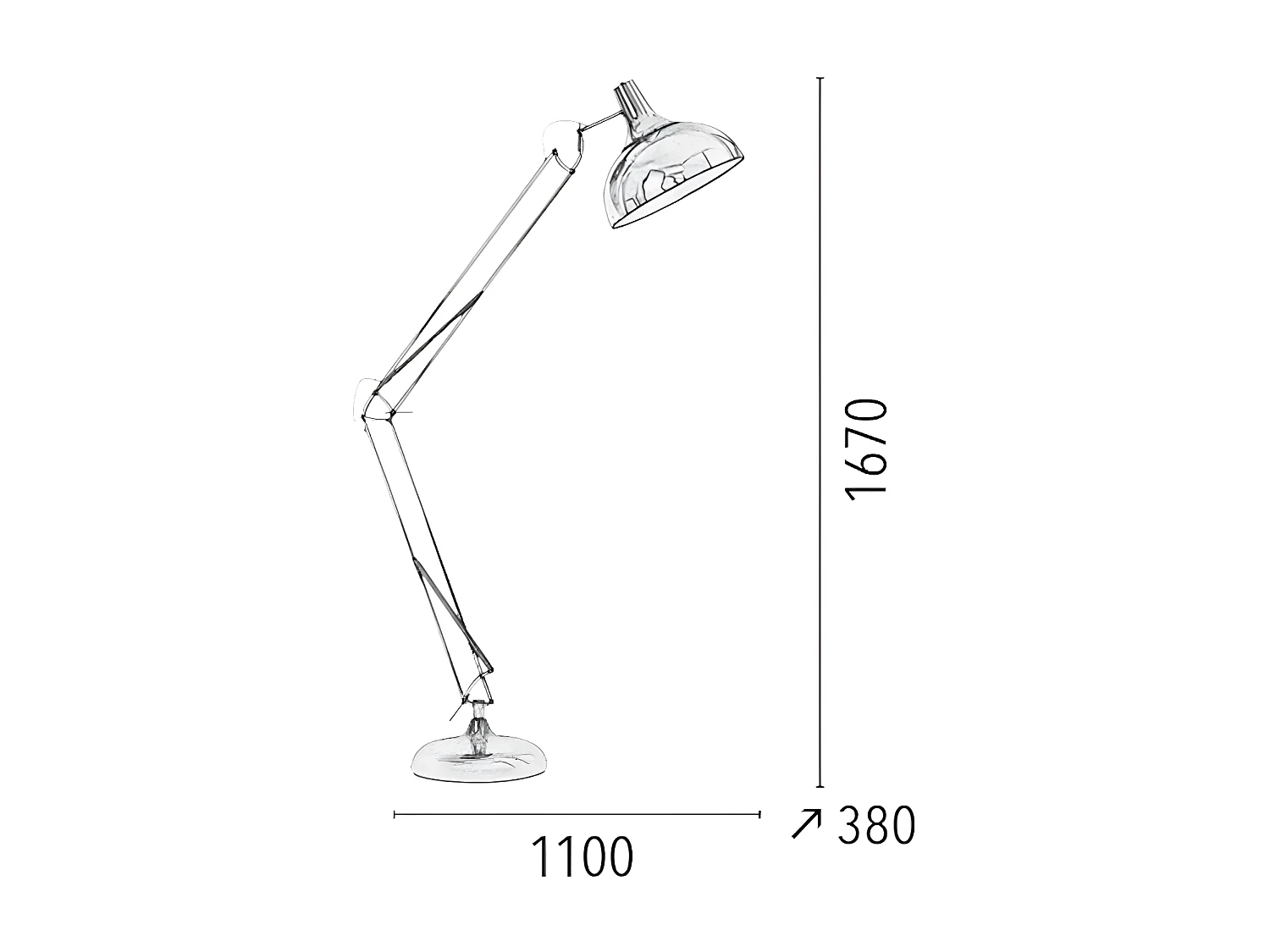 Staande Lamp Adelaida - Zilver - 110x38x167 cm - EPIKASA
