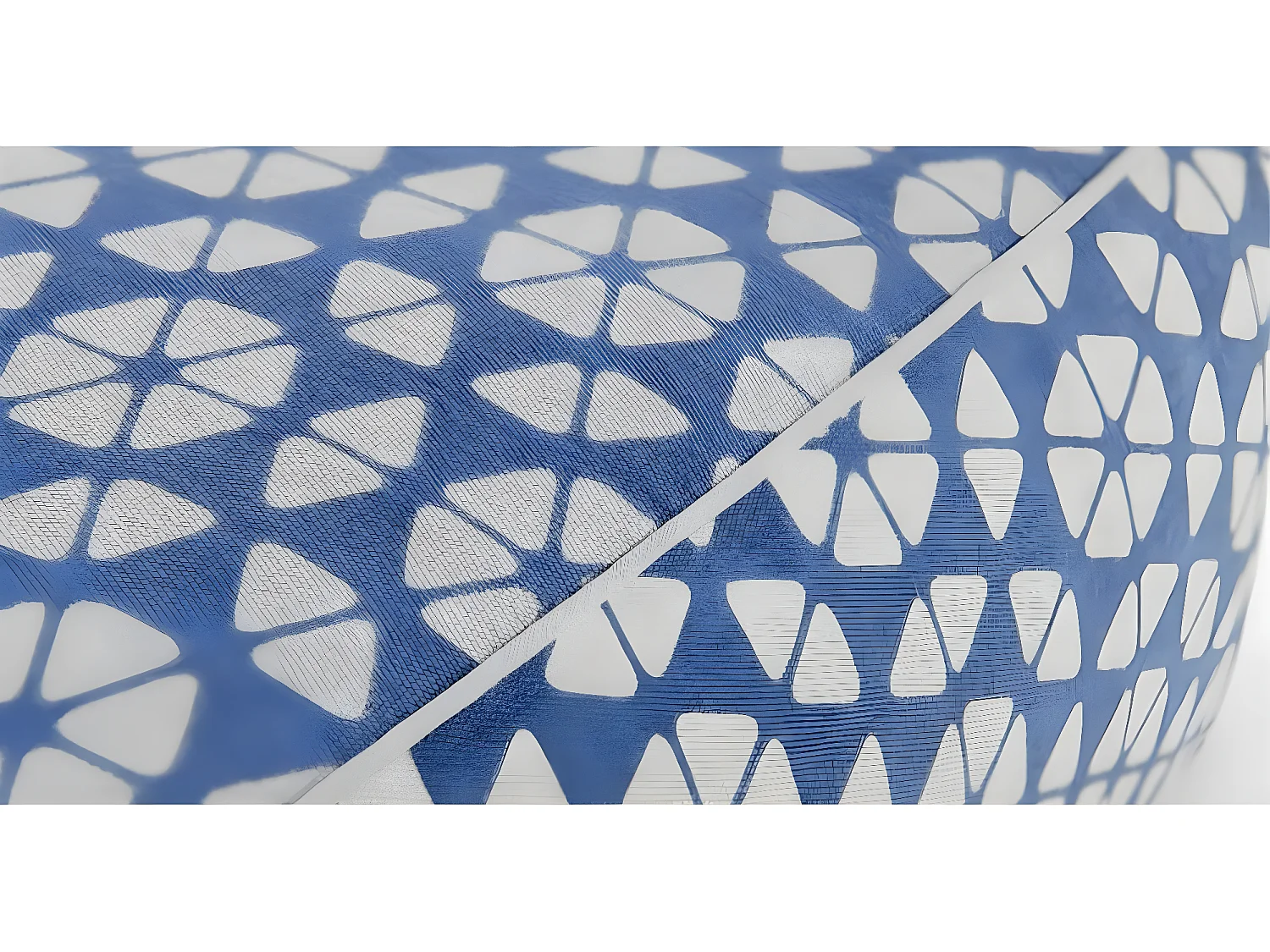 Trio pouf carré bleu et gris