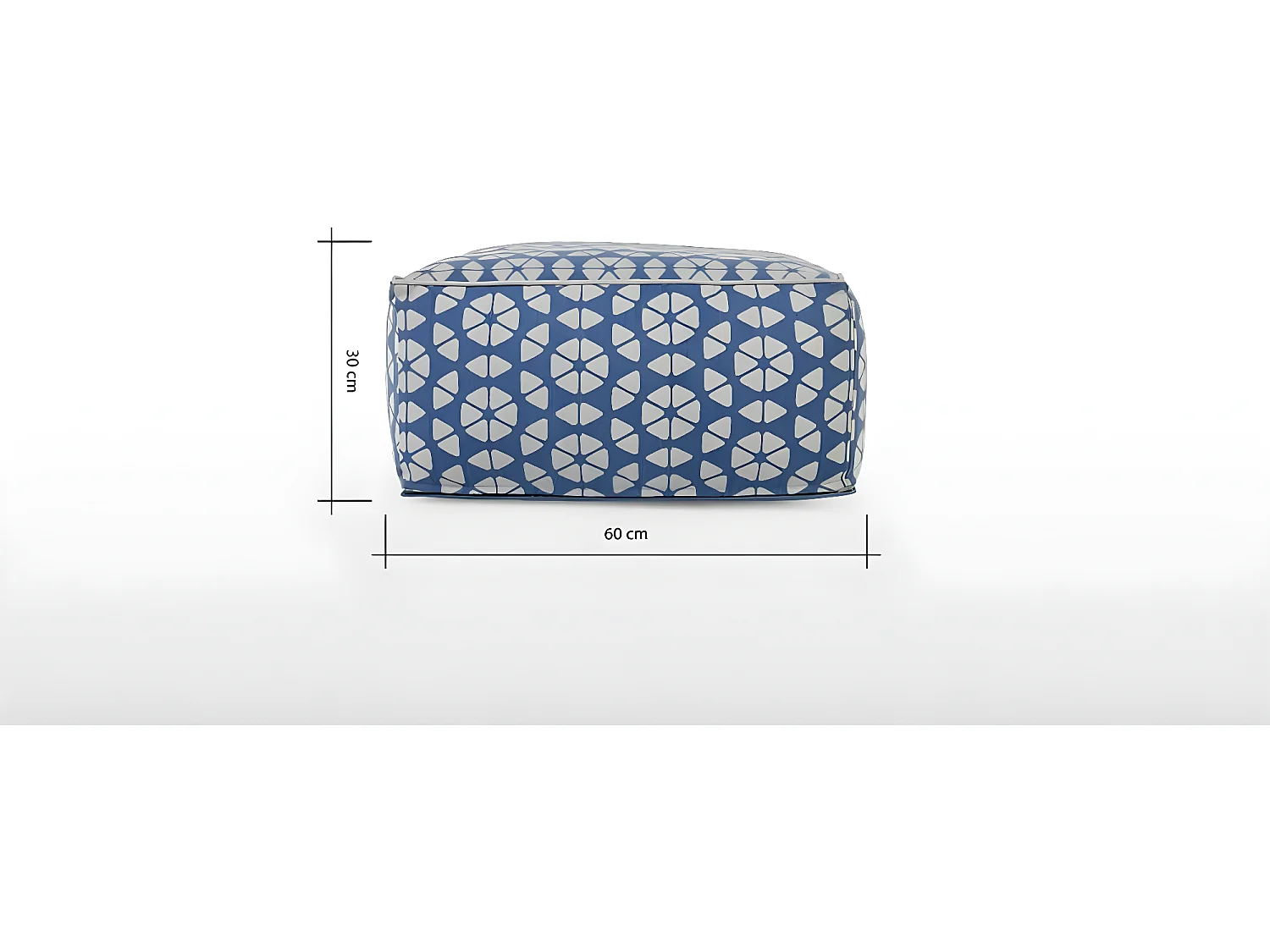 Trio pouf carré bleu et gris