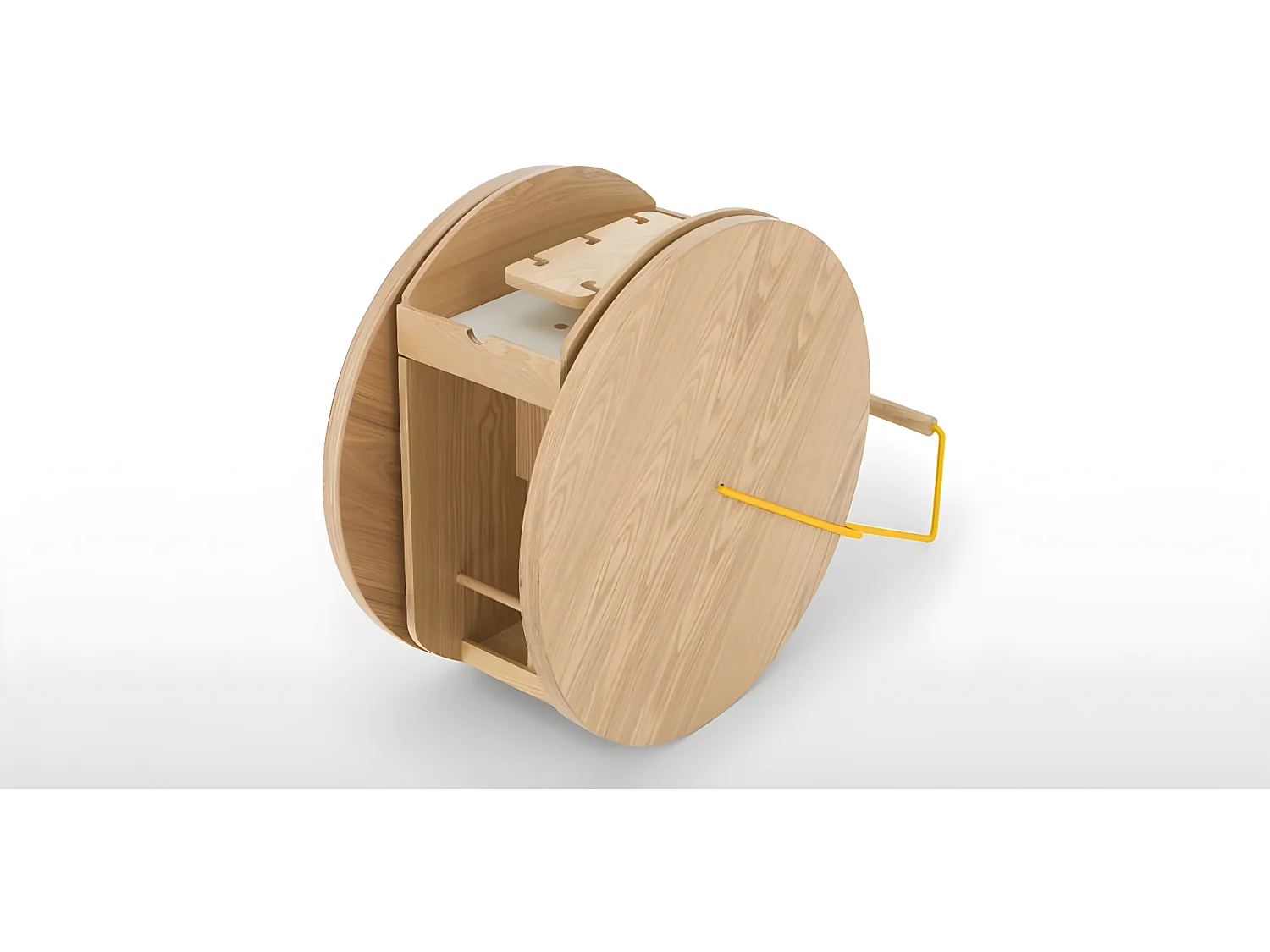 Rownd desserte charriot frêne