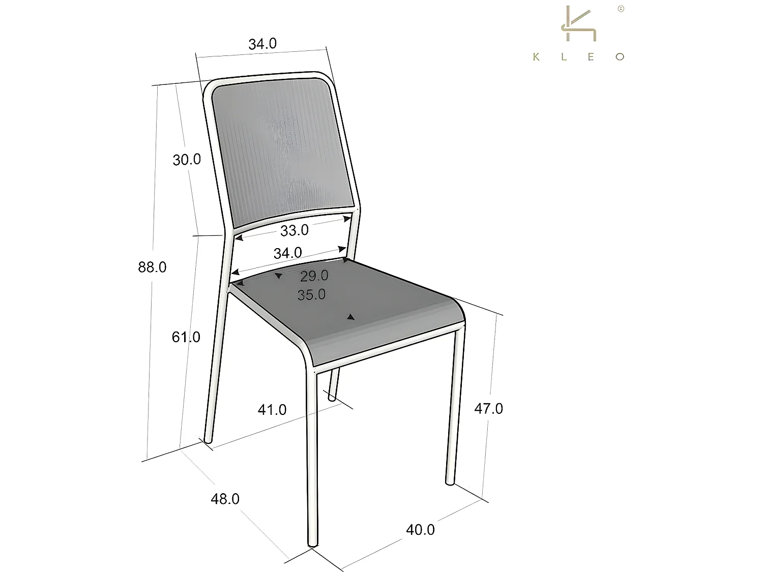 Kleo, chaise perforée et bois