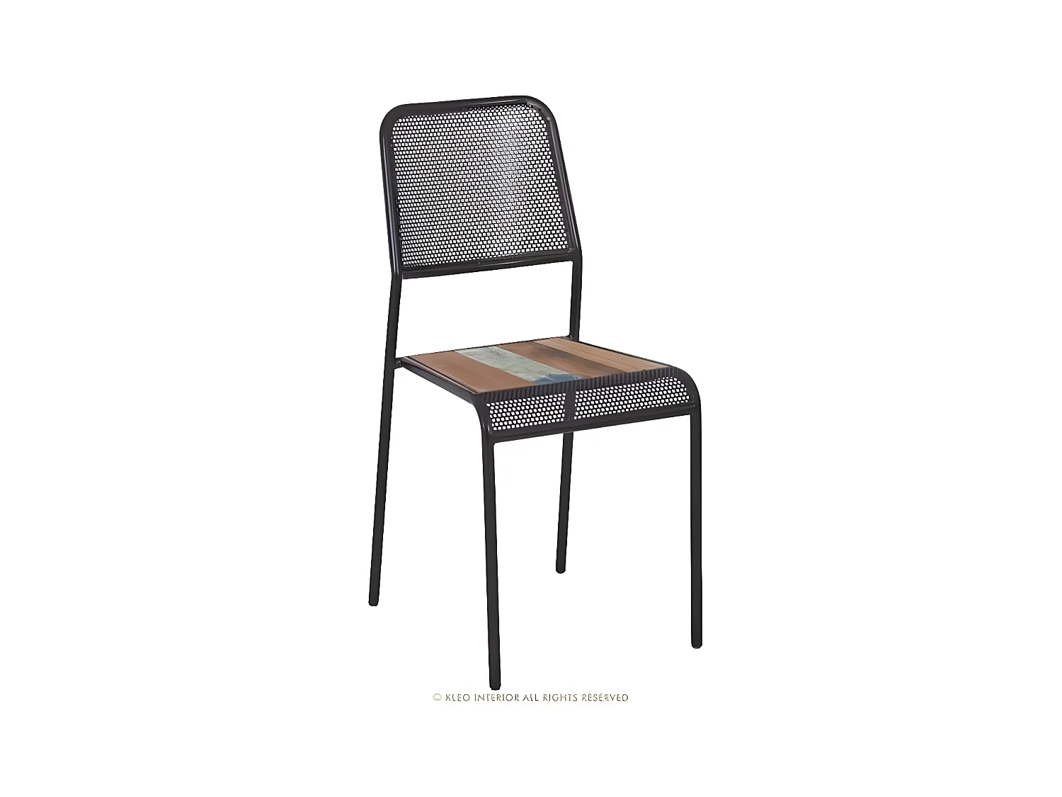 Kleo, chaise perforée et bois