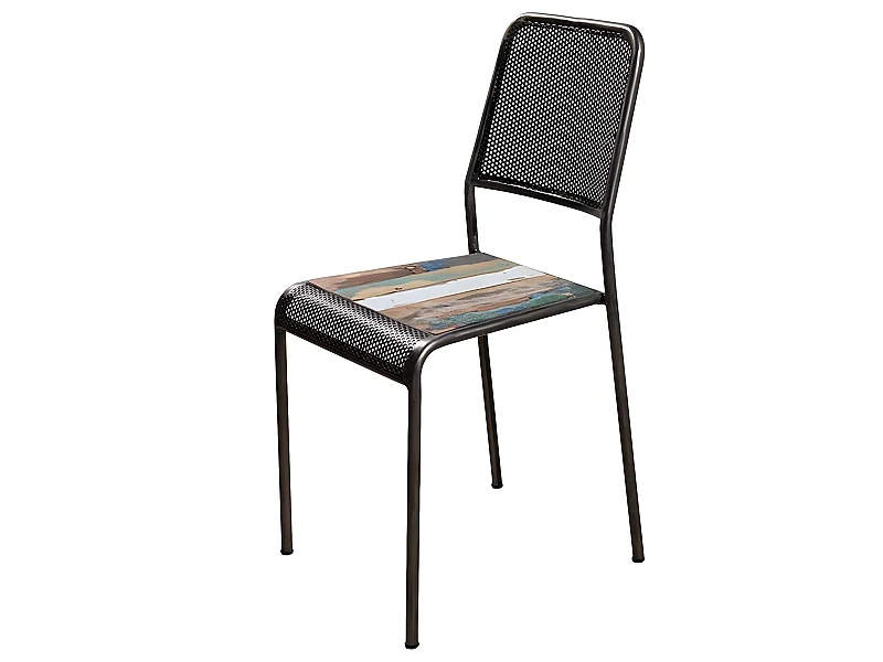 Kleo, chaise perforée et bois