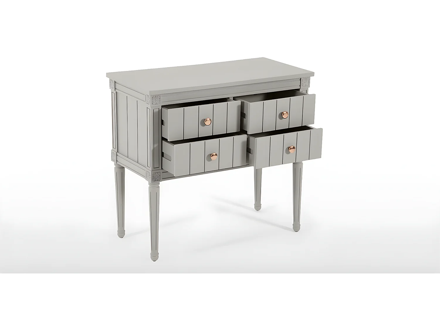 Bourbon buffet vintage gris et cuivre