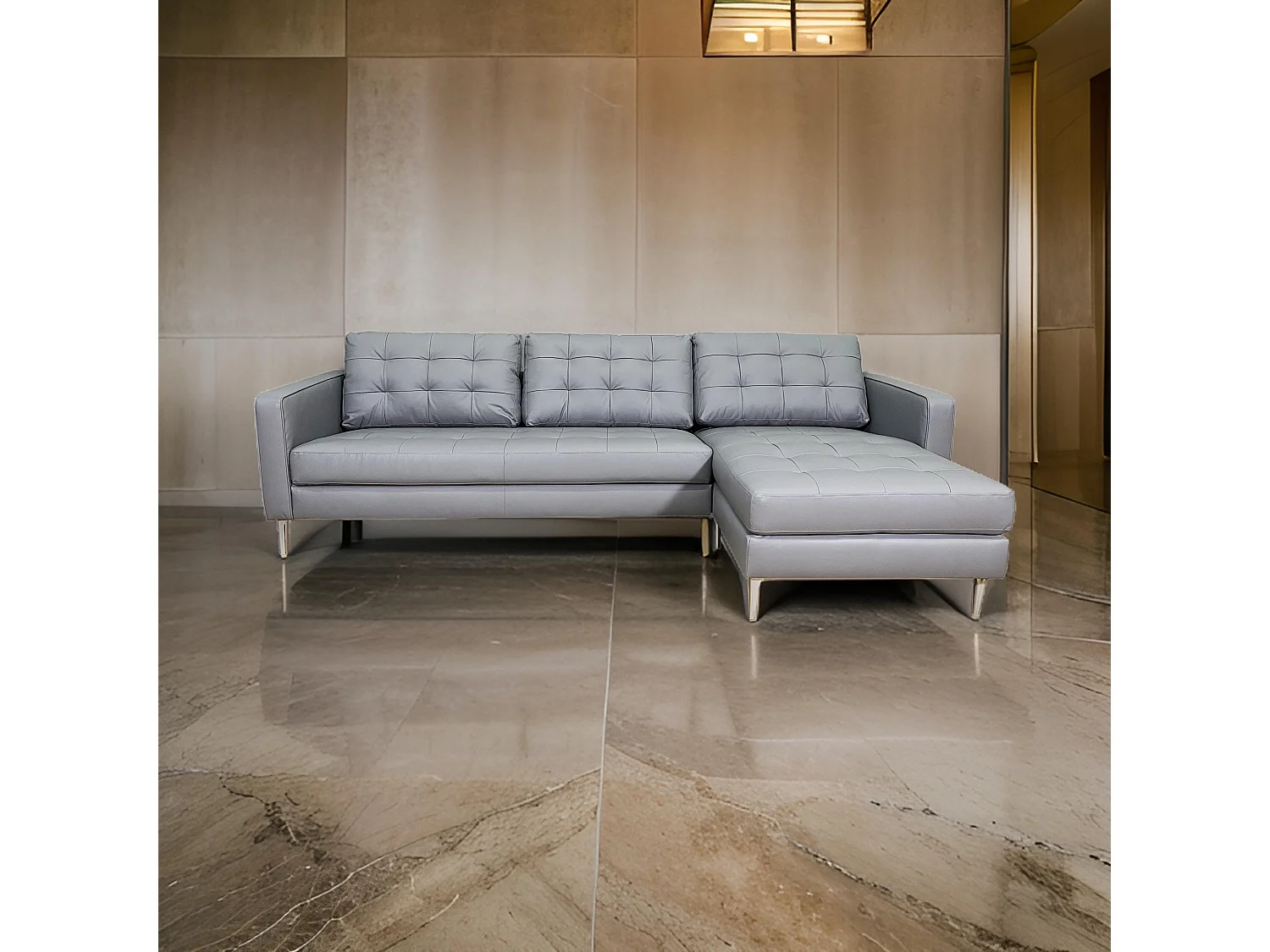 Elvis canapé d'angle droit gris