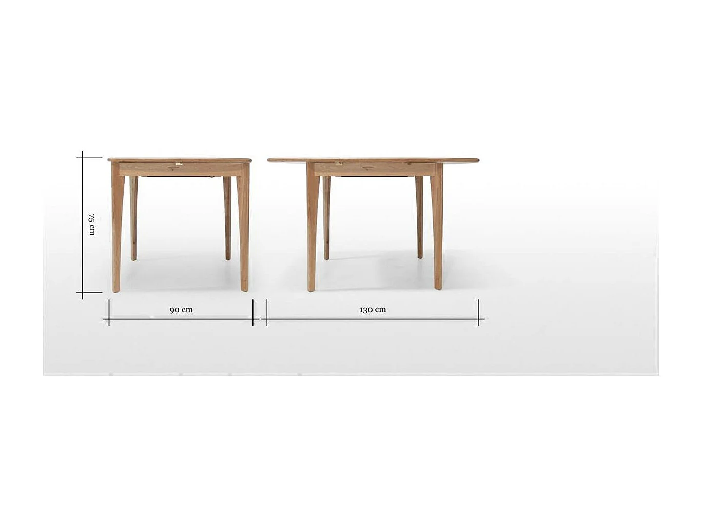 Monty table extensible 2 à 4 personnes chêne