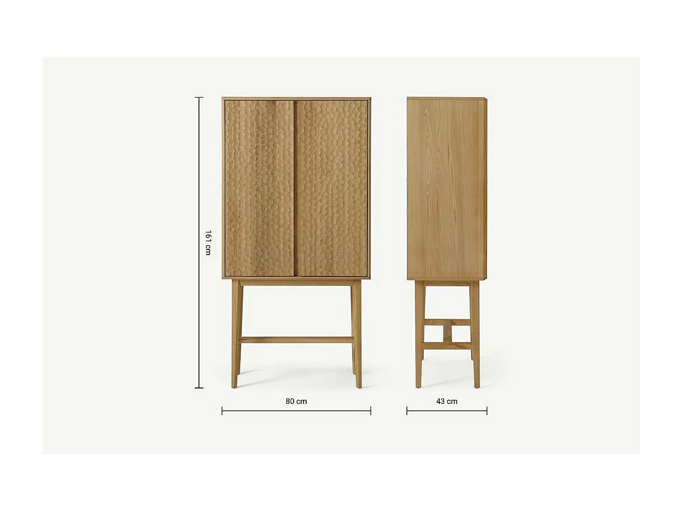 Abbon buffet haut chêne texturé