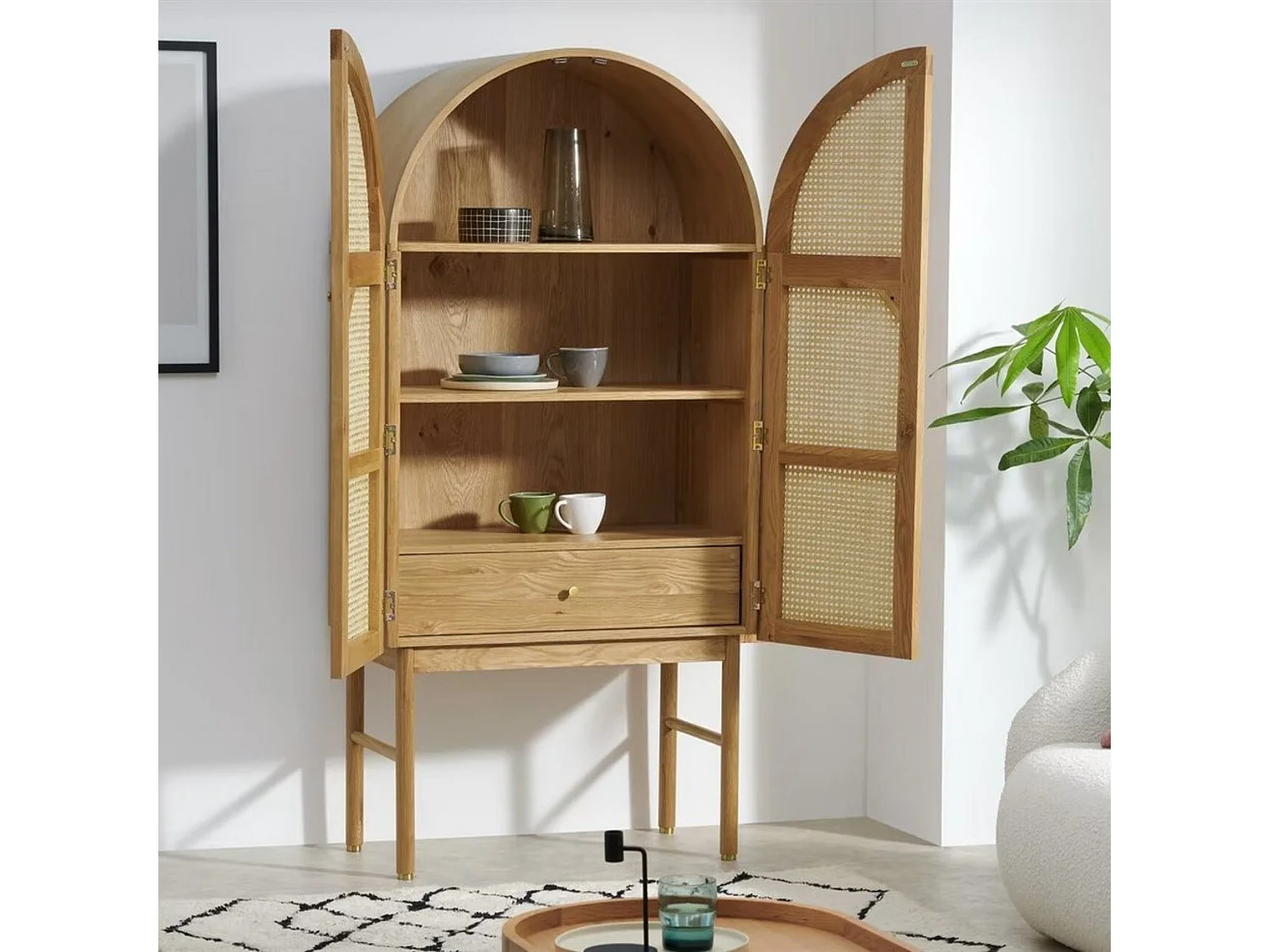 Ankhara armoire rotin naturel