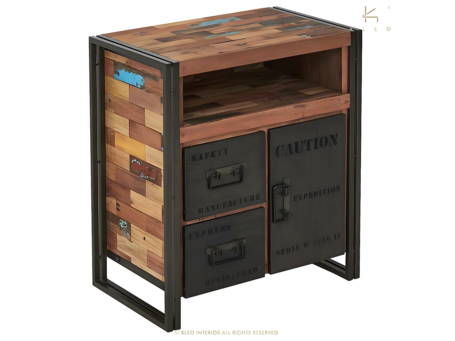 Nautical, meuble 2 tiroirs et 1 porte