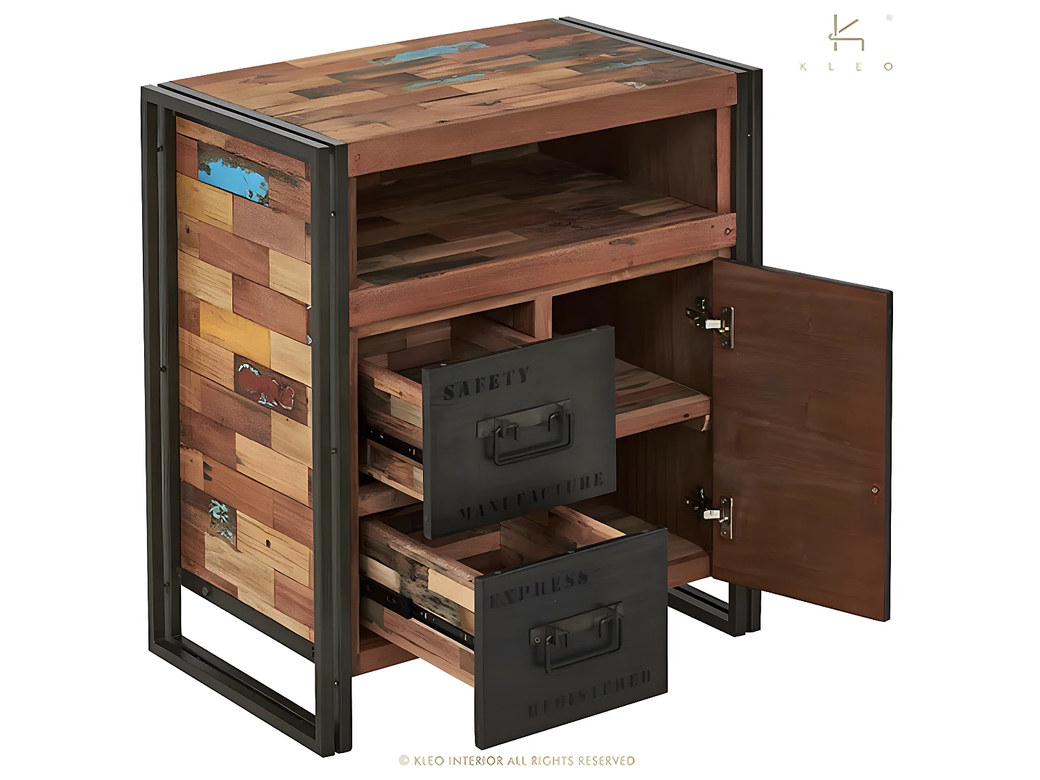 Nautical, meuble 2 tiroirs et 1 porte