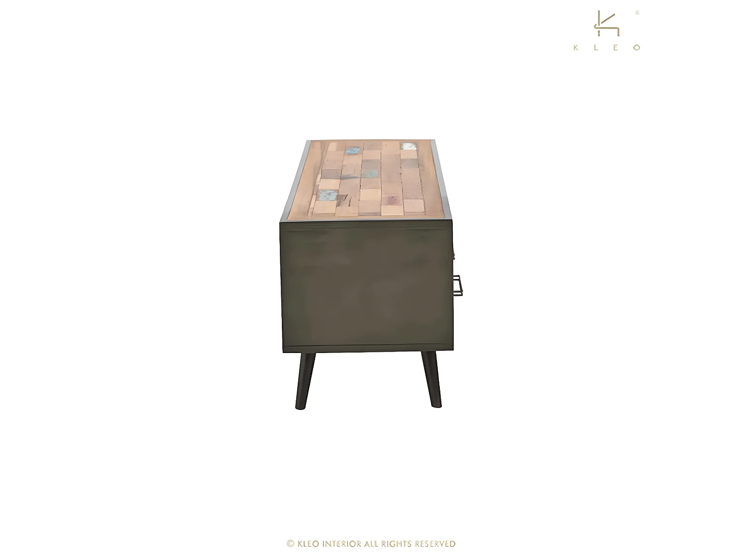 Soho meuble TV en bois de bateau recyclé - 1 Niche de rangement - 3 Tiroirs - Style Industriel - L160