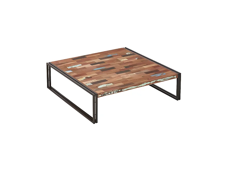 Nautical, table basse métal et bois