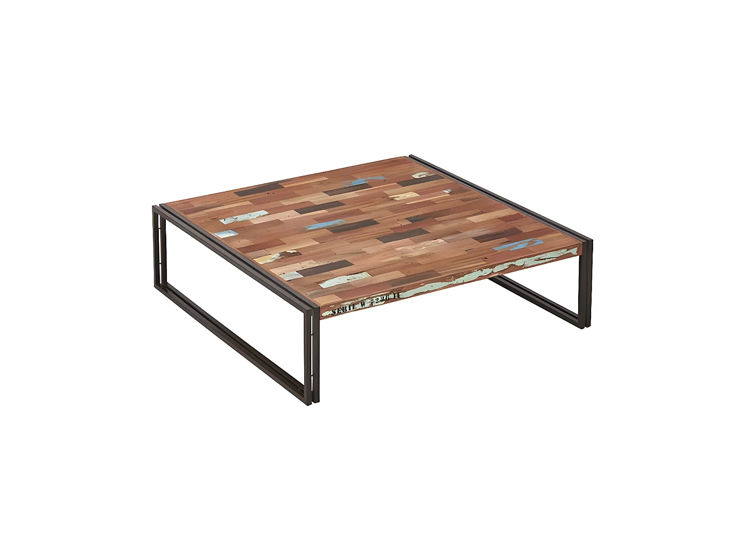 Nautical, table basse métal et bois