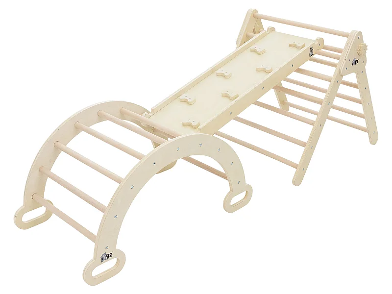 Triangle d'escalade Bascule Arc d'escalade Set Jouet éducatif Montessori Tobogga