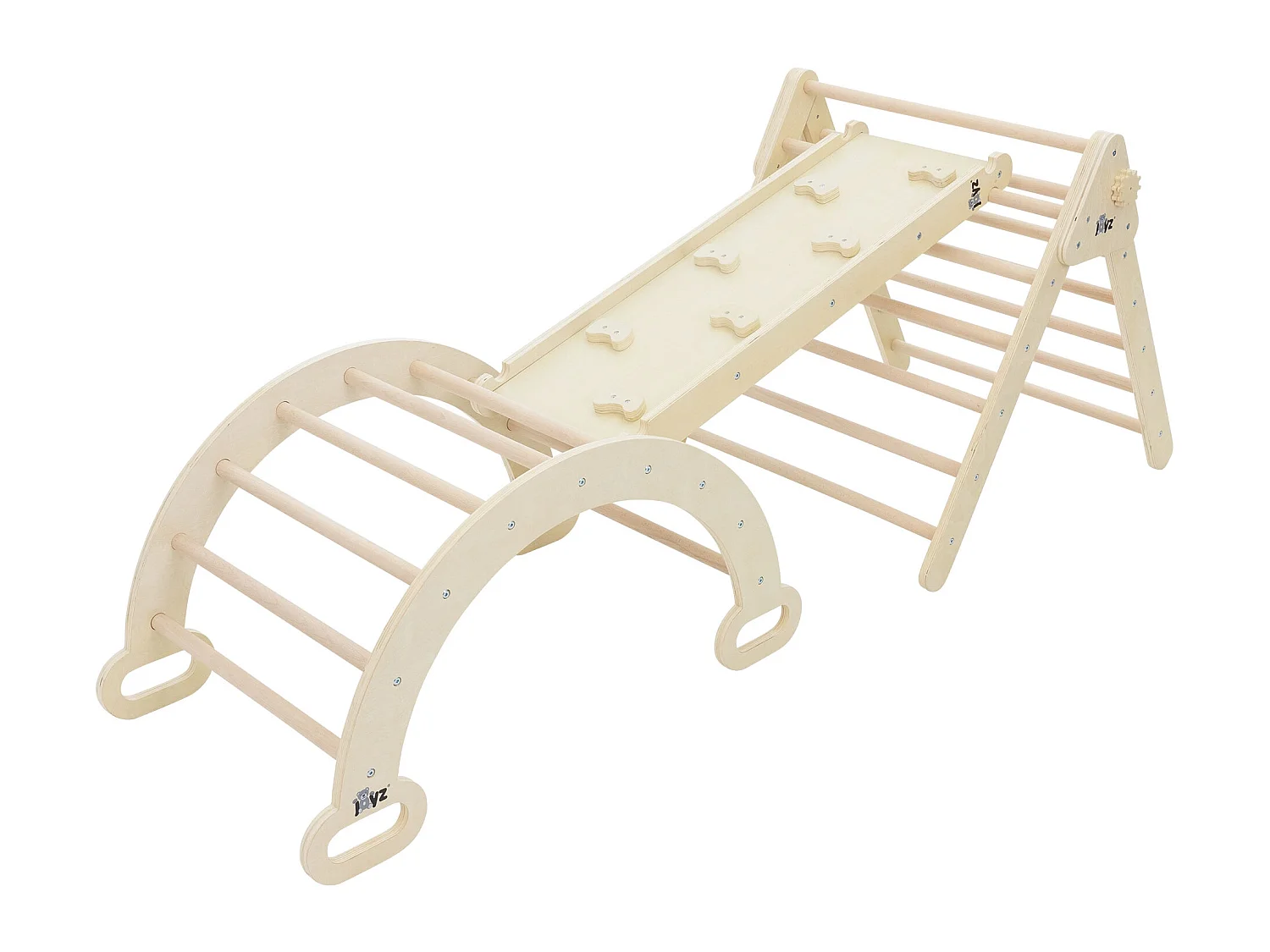 Triangle d'escalade Bascule Arc d'escalade Set Jouet éducatif Montessori Tobogga