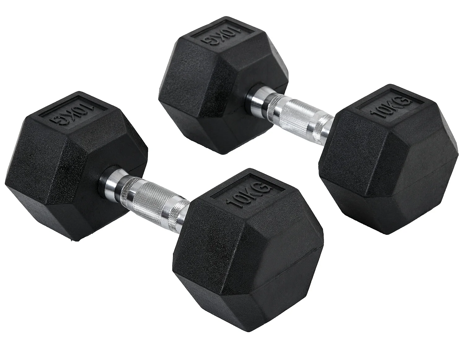 Ensemble d'haltères courtes total 20 Kg - entraînement musculaire & haltérophilie - acier caoutchouc noir