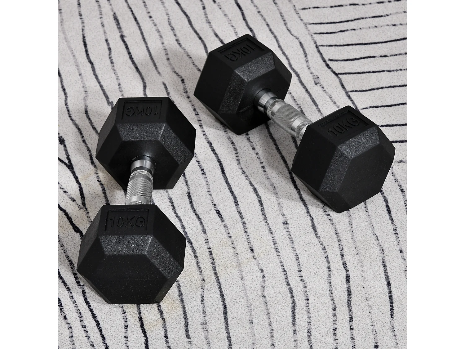 Ensemble d'haltères courtes total 20 Kg - entraînement musculaire & haltérophilie - acier caoutchouc noir