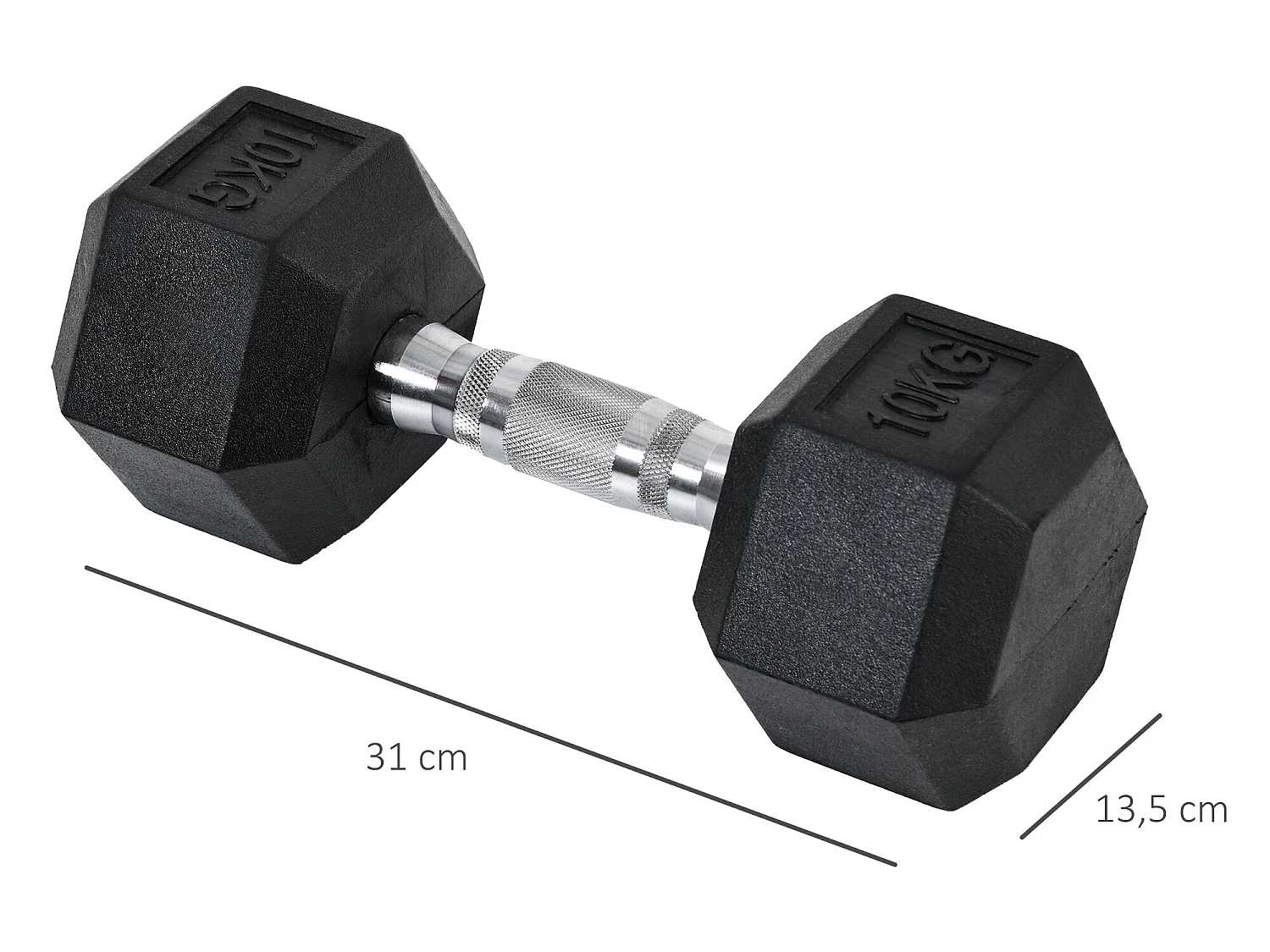 Ensemble d'haltères courtes total 20 Kg - entraînement musculaire & haltérophilie - acier caoutchouc noir