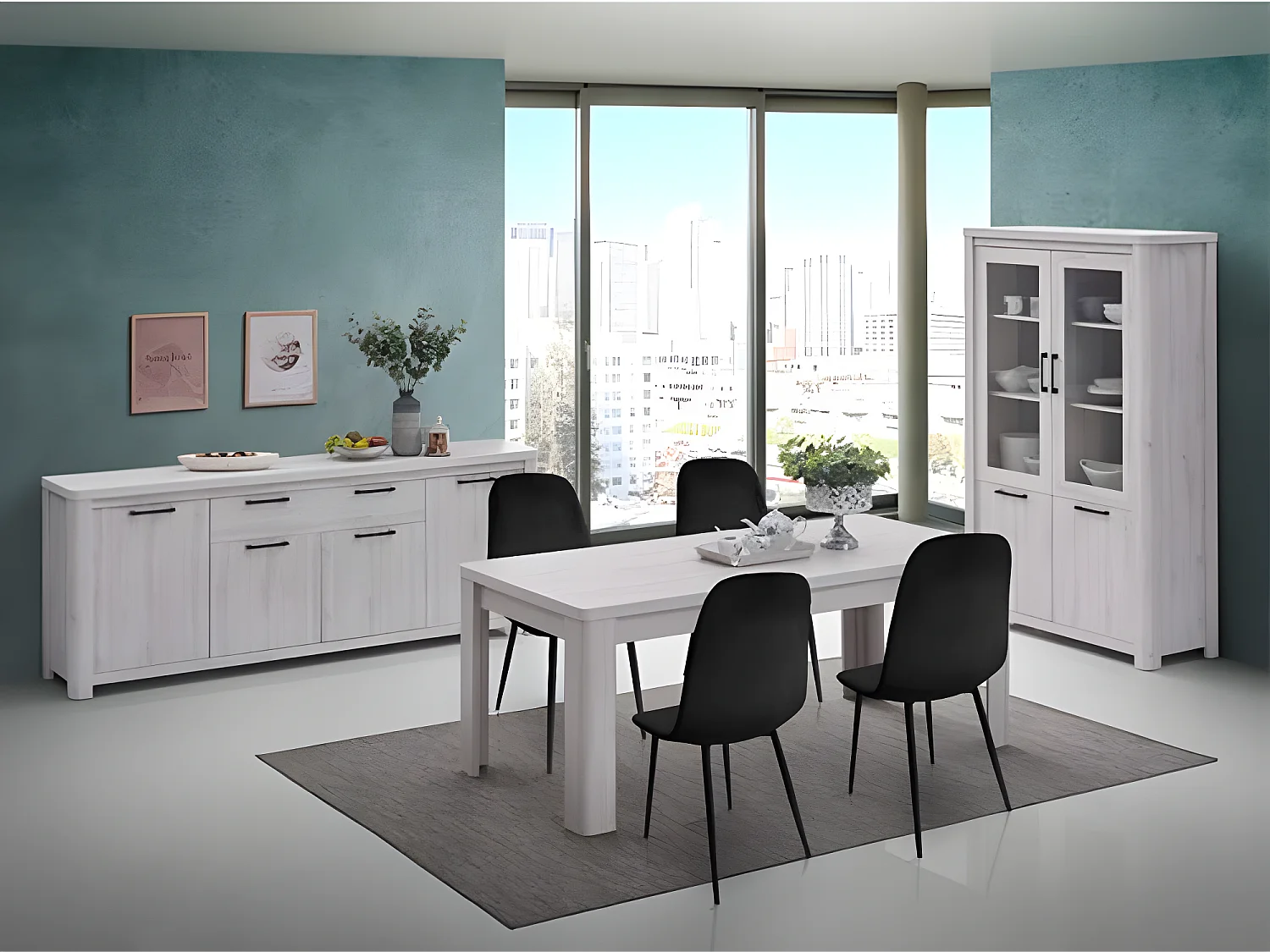 Vitrine 2 portes vitrées 2 portes pleines Olivos