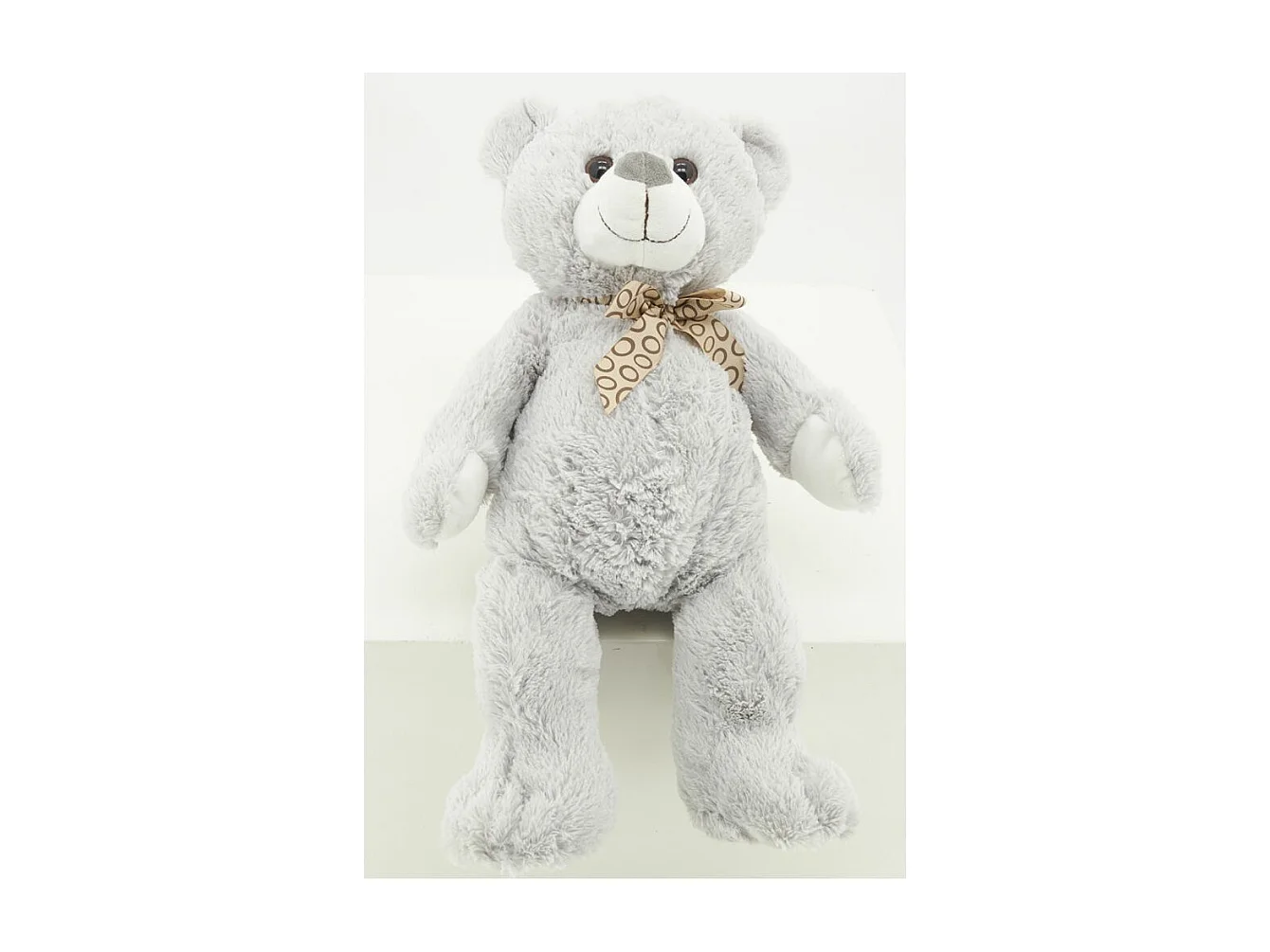 Peluche ours en acrylique gris 20 cm