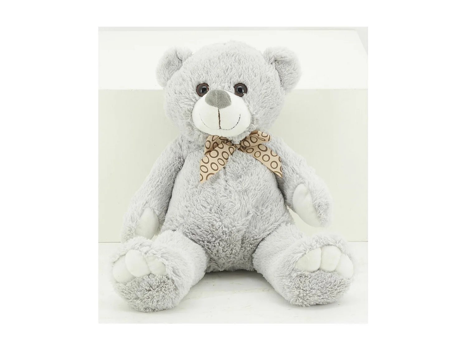 Peluche ours en acrylique gris 20 cm
