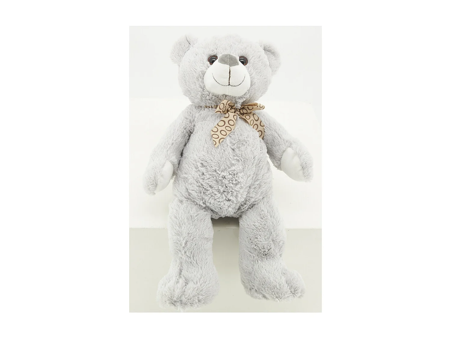 Peluche ours en acrylique gris 30 cm