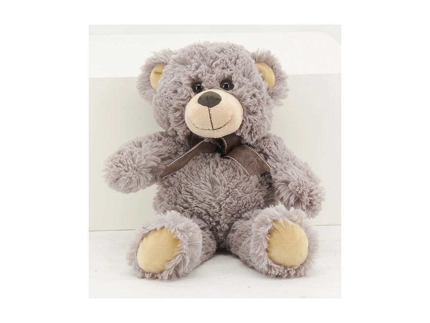 Peluche ours en acrylique gris foncé 30 cm